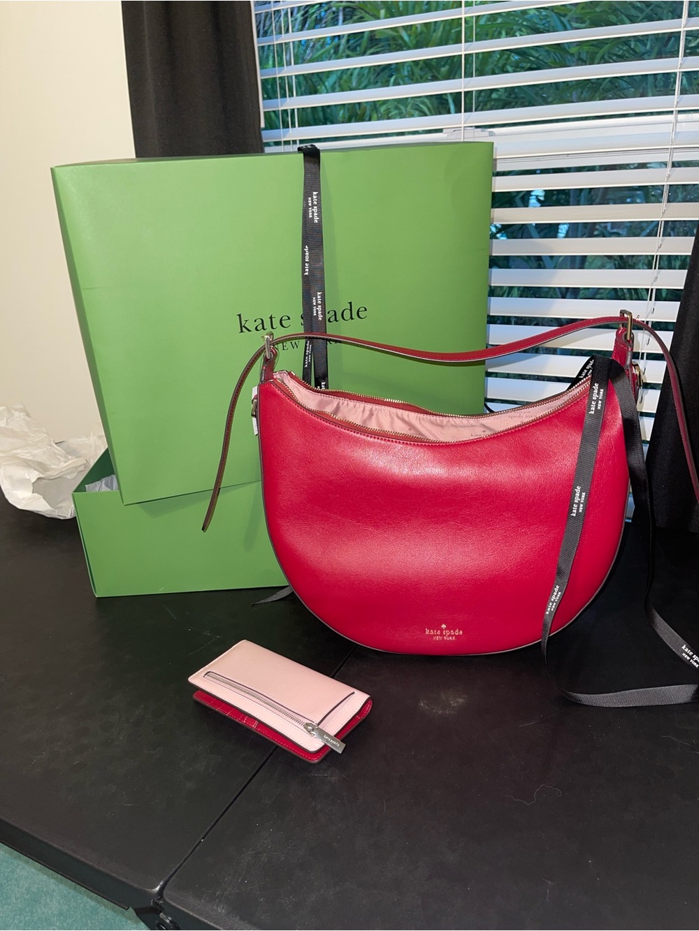 kate spade Nova Smooth Leather Large Crescent Shoulder Bag and Wallet